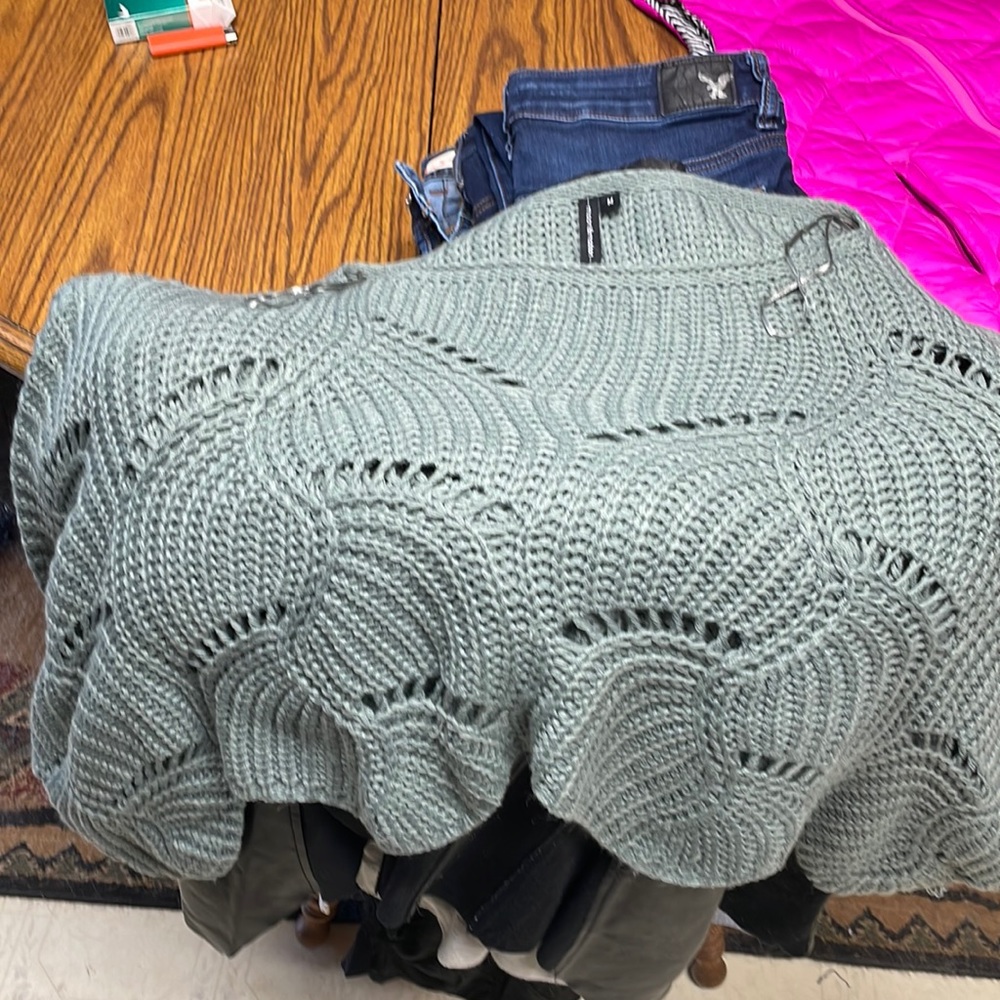 Crochet sweater, that you have to wear a tank or a shirt underneath